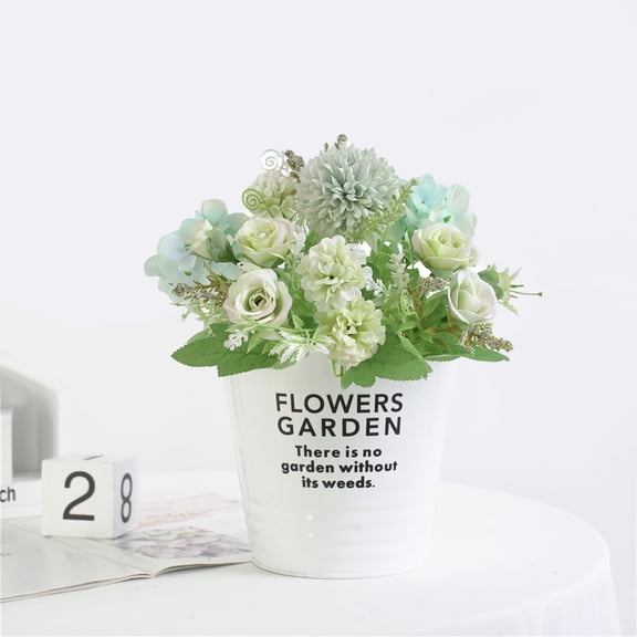 Wedding Bouquets for Bride,Beautiful Artificial Silk Fake Flowers Wedding Valentines Bouquet Bridal Decor,Artificial Flowers,Fake Peony Silk Hydrangea Bouquet(Green 1pc 13in)