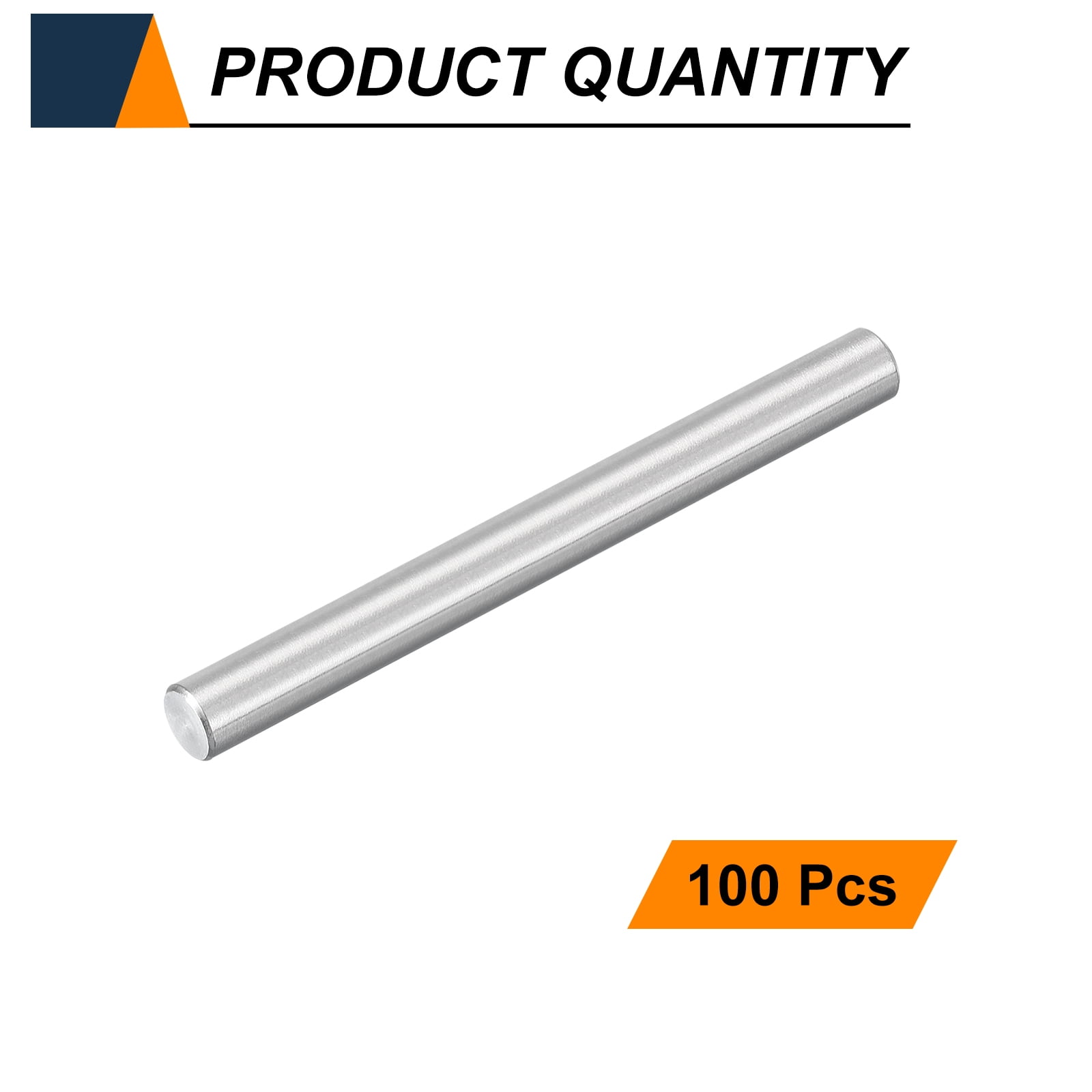 Uxcell 100pcs Dowel Pins M3.5(3.5mm) x 40mm 304 Stainless Steel Cylindrical Shelf Support Peg Pin Rod Fasten Elements for Metal Devices Wood Furniture DIY Installation, Silver