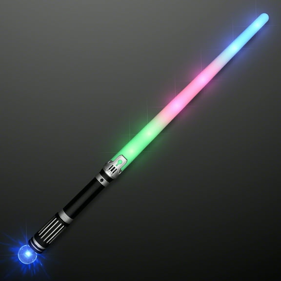 FlashingBlinkyLights Short Saber Light Staff with Crystal Ball Handle