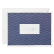 American Greetings Thank You Stationery with Envelopes, Navy Chevron (20-Count)