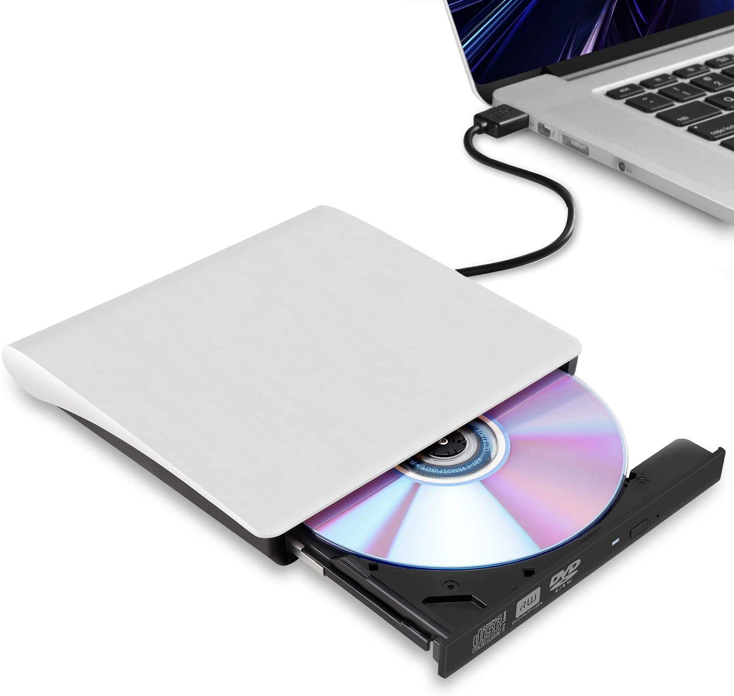 External DVD/CD Drive, USB 3.0 Drive Portable CD/DVD +/RW Drive Slim DVD/CD ROM Rewriter Burner