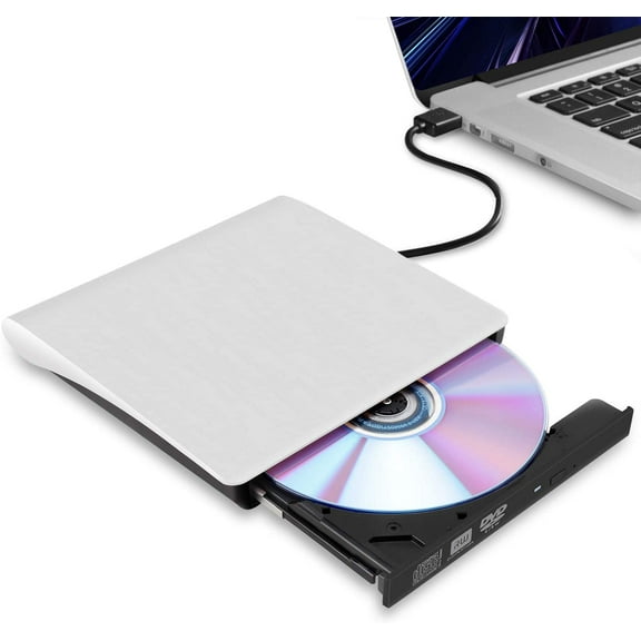 External DVD/CD Drive, USB 3.0 Drive Portable CD/DVD  /-RW Drive Slim DVD/CD ROM Rewriter Burner High Speed Data Transfer Compatible with Laptop Desktop PC Windows and Linux OS Mac MacBook Pro