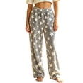 thumbnail image 2 of Fuzzy Flush Pajama Pants Women Soft Fluffy Fleece Flannel Pj Bottoms Star Graphic Warm Sleep Loungewear Pant, 2 of 9