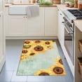 thumbnail image 3 of 2x3 Ft Entryway Area Rug, Yellow Sunflower Blossom Kitchen Rug Runner Washable Floor Mat, Summer Floral Vintage Boho Green Non Slip Indoor Door Mat Throw Carpet for Bathroom Living Room Bedroom, 3 of 8