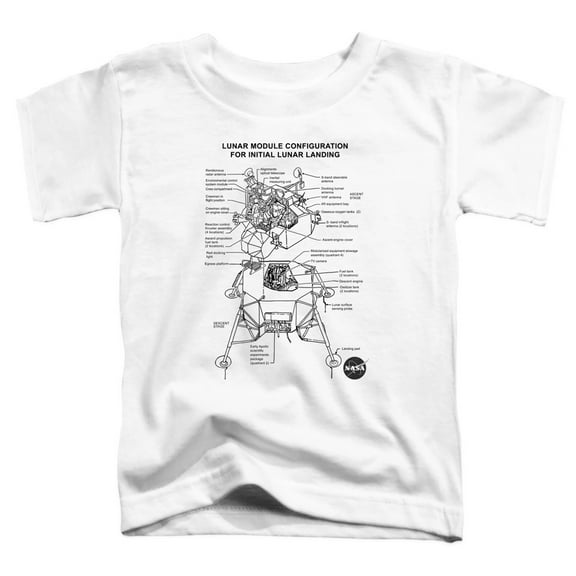 Nasa Lunar Module Diagram Toddler T-Shirt White