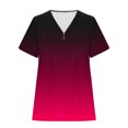 thumbnail image 5 of Xihbxyly Zippered Tops for Women Plus Size V Neck T Shirts Women Short Sleeve Shirt Half Zipper Blouse Loose Comfortable Print Top Blouse Graphic Tee Shirts 2024 Summer Tops #4, 5 of 5