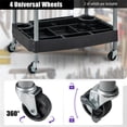 thumbnail image 3 of 3-Tier Rolling Tool Cart with Locking Wheels, Heavy Duty Mobile Workstation for Garage, Salon & Hotel | 42"H Utility Cart w/ Dividers, Bottle Holders, 99 LB Capacity | Black Tool Organizer Cart, 3 of 7
