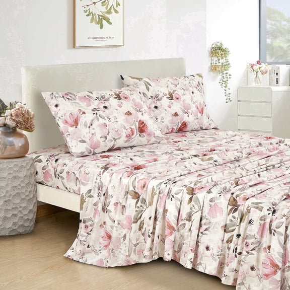 Floral Prints Sheet Set with Rich and Soft Hand (Labonita, Full)