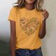 thumbnail image 2 of Primavera Top Mujeres de Moda de Cuello Redondo con Patrones de Corazón de Manga Corta Camiseta Top para Uso Diario Y de Fiesta, 2 of 5