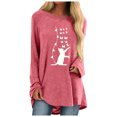 thumbnail image 2 of Hauts pour Femmes Mode Dames Décontracté Ample Col Rond T-Shirt à Manches Longues Imprimé Chat Haut Manches Longues Hauts pour Femmes en Liquidation, 2 of 4