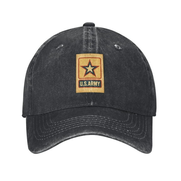 U.S. Army Veteran Logos Unisex Adult Washed Denim Cotton Sport Outdoor Baseball Cap Adjustable Cowboy Baseball Hat