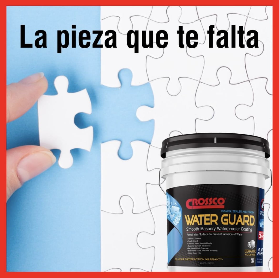 Crossco Water Guard 3 in 1 Primer Sealer and White Paint Satin Finish, 1 Gallon