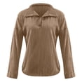 thumbnail image 4 of EDFBUYKRS Plaid Shirt for Women Oversized Flannel Long Sleeve Shirts Casual Button Down Blouse Tops with Pockets L, 4 of 5