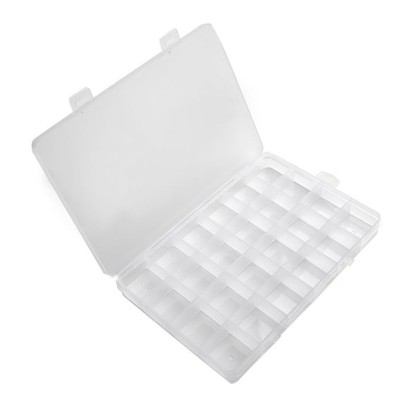 24 Compartments Plastic Clear Box Jewelry Bead Storage Container Craft Organizer