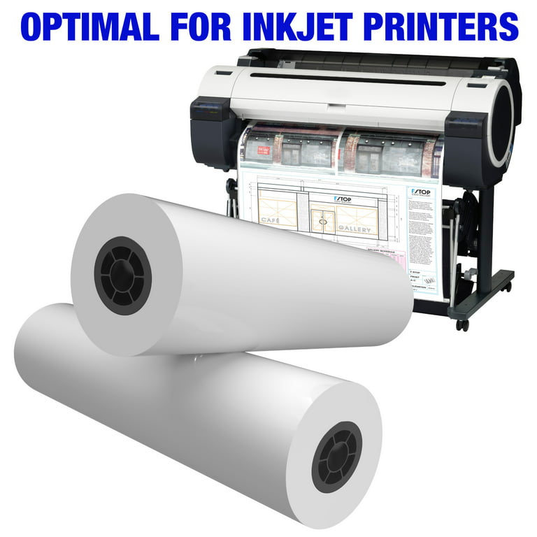 24 x 150' 20 lb CAD Inkjet Bond Plotter Paper, 4 Rolls/Case, #AEI2415020W4