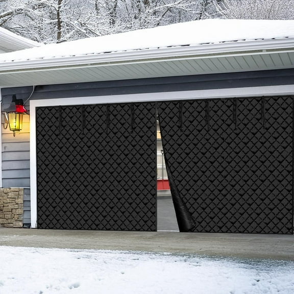VEVOR Garage Door Screen for Winter, 16x7FT, Garage Door Insulation Kit, Magnetic Thermal Insulated Door Curtain with 300D Oxford Fabric Heavy Duty Weighted Bottom, Easy Assembly for Garage Door