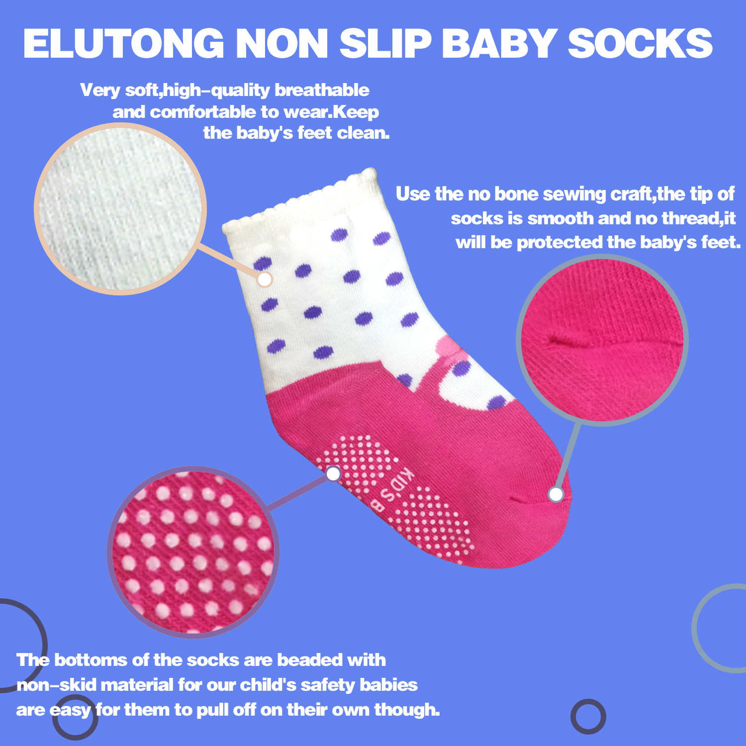 SKIBEAUT Non-Slip Grip Socks 12-Pair Pack for Toddlers photo 3