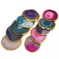 thumbnail image 2 of HOOUN 1x Natural Agate Geode Slices Druzy Crystal Coasters Cup Mat Pad Home Decor Gift-Blue, 2 of 9