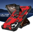 thumbnail image 5 of Case for iPhone 16 Heavy Duty Cover with Kickstand Magnetic Car Mount, Dual-Layers Rugged PC + Silicone Shockproof Anti-Scratches Protective Case for iPhone 16, Red, 5 of 6