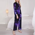 thumbnail image 3 of Naloa Purple And Blue Nebula Pajamas for Women Set, Womens Pajama Sets, Lounge Sets for Women, 2pjs for Women-Small, 3 of 7