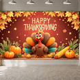 thumbnail image 4 of Decorative Design Happy Thanksgiving Banner Colorful Theme Autumn Leaves Harvest Turkey for Family Gathering Seasonal Celebration Indoor Decoration, 4 of 9