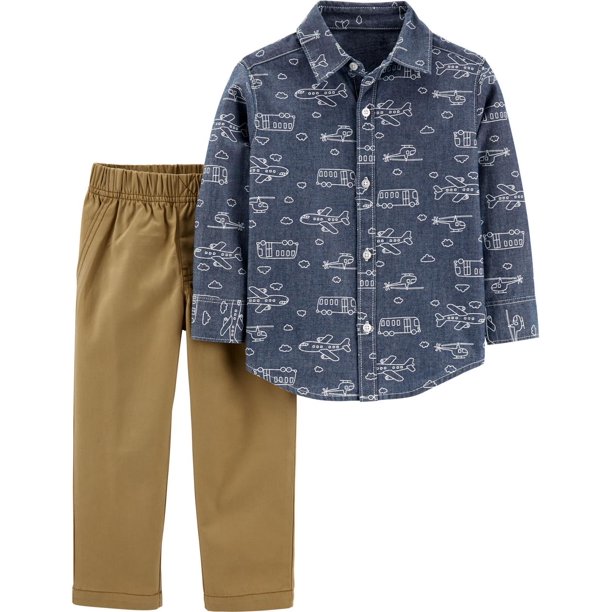 Carter's Carters Boys 2T4T Chambray Woven Pant Set