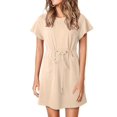 thumbnail image 1 of Vestido tipo camiseta EVALESS 2025 con volantes de manga corta para mujer, 1 of 6