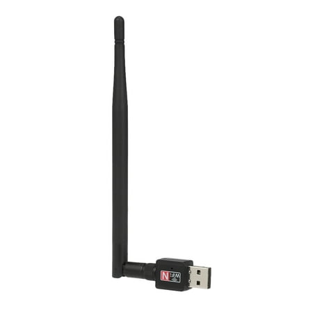 600Mbps Wireless USB WiFi Adapter Dongle 2.4GHz Network LAN Card 802.11b/g/n Standard with 2dBi Detachable Antenna for Desktop Laptop PC (Best Wifi Network Card For Desktop)