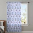 thumbnail image 3 of Spring Floral Sheer Curtains 72 Inches Long, Retro Flowers Leaves Botanical Light Blue Light Filering Curtains, Breathable Simi Curtain Privacy Drapes for Living Room Bedroom Window Treatment, 3 of 9