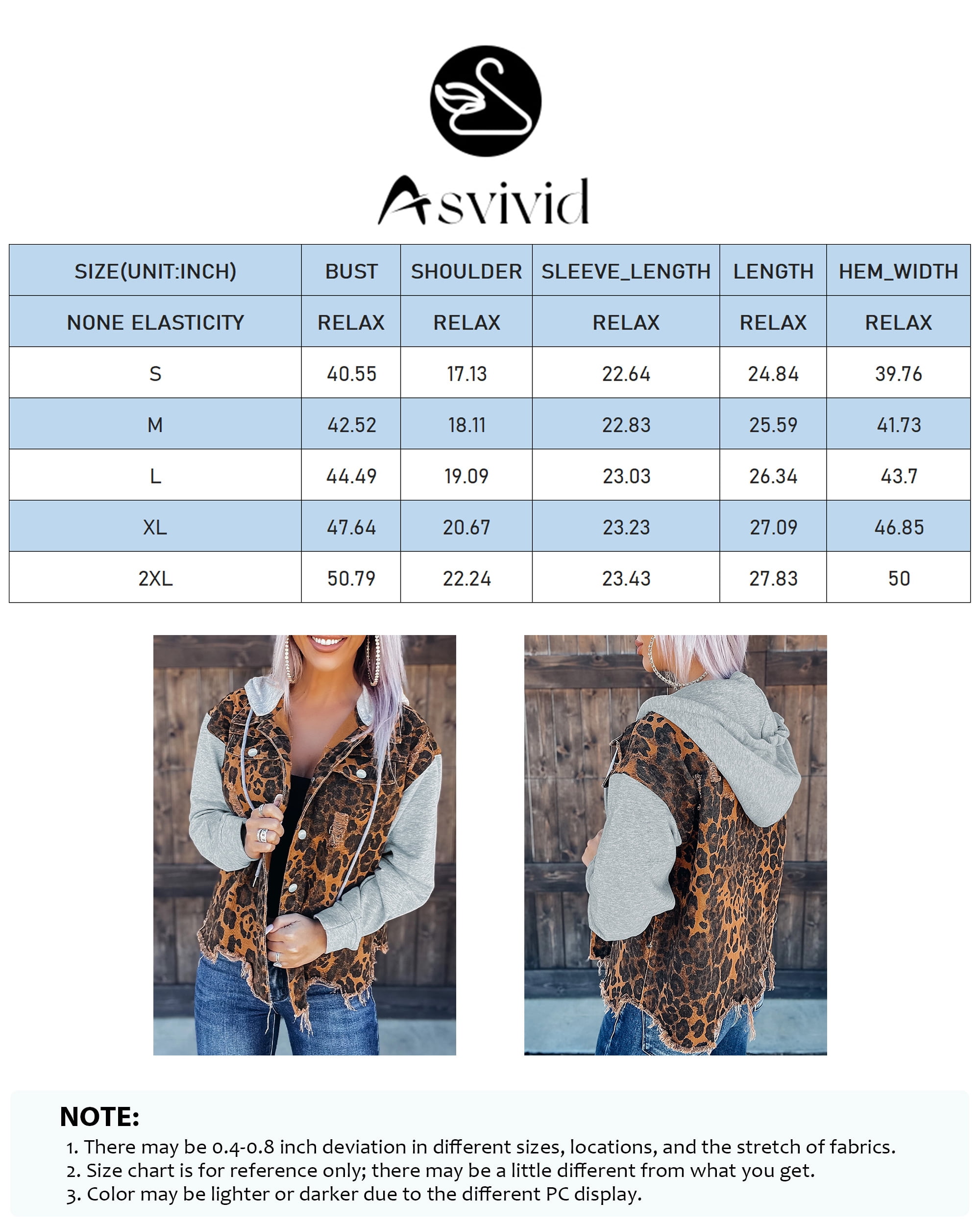 Asvivid Women's Denim Jacket Long Sleeve Washed Jean Jacket Casual Graphic Print Button Front Loose Fit Coat Outwear, Size: Large, Blue