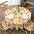 thumbnail image 3 of Autumn Fall Leaves Pattern Round Tablecloth 60" X 60",Wrinkle Wipeable Table Cloth for Kitchen Dining Room Picnic Patio Party, 3 of 6