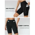thumbnail image 5 of 4-pack Black Solid Women's Yoga Shorts, Comfortable and Breathable, Sporty and Simple, Summer Sports Fitness Shorts, 5 of 14