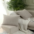 thumbnail image 7 of Jepeak Decorative Throw Pillow Covers Pack of 2 Chenille Cozy Modern Concise Cushion Cases for Bedroom Sofa Couch Home Decoration, Tan 16 x 24 Inches, 7 of 7