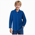 thumbnail image 2 of TOWED22 Toddler Boys Long Sleeve Polo Shirts School Uniform Dress Button Down Shirts Tops,Blue,7-8 Y, 2 of 5