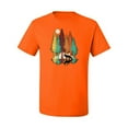 thumbnail image 2 of Trippy California Redwoods Forest Fox Silhouette | Mens Fashion Graphic T-Shirt, Orange, X-Large, 2 of 4