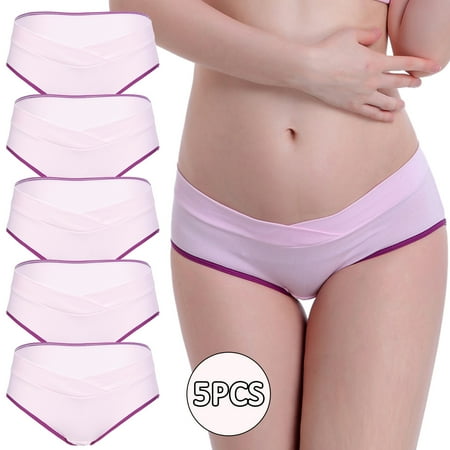 

TWIFER Lingerie For Women Women s Low Waist Seamless V-Shaped Solid Color Briefs Maternity Panties