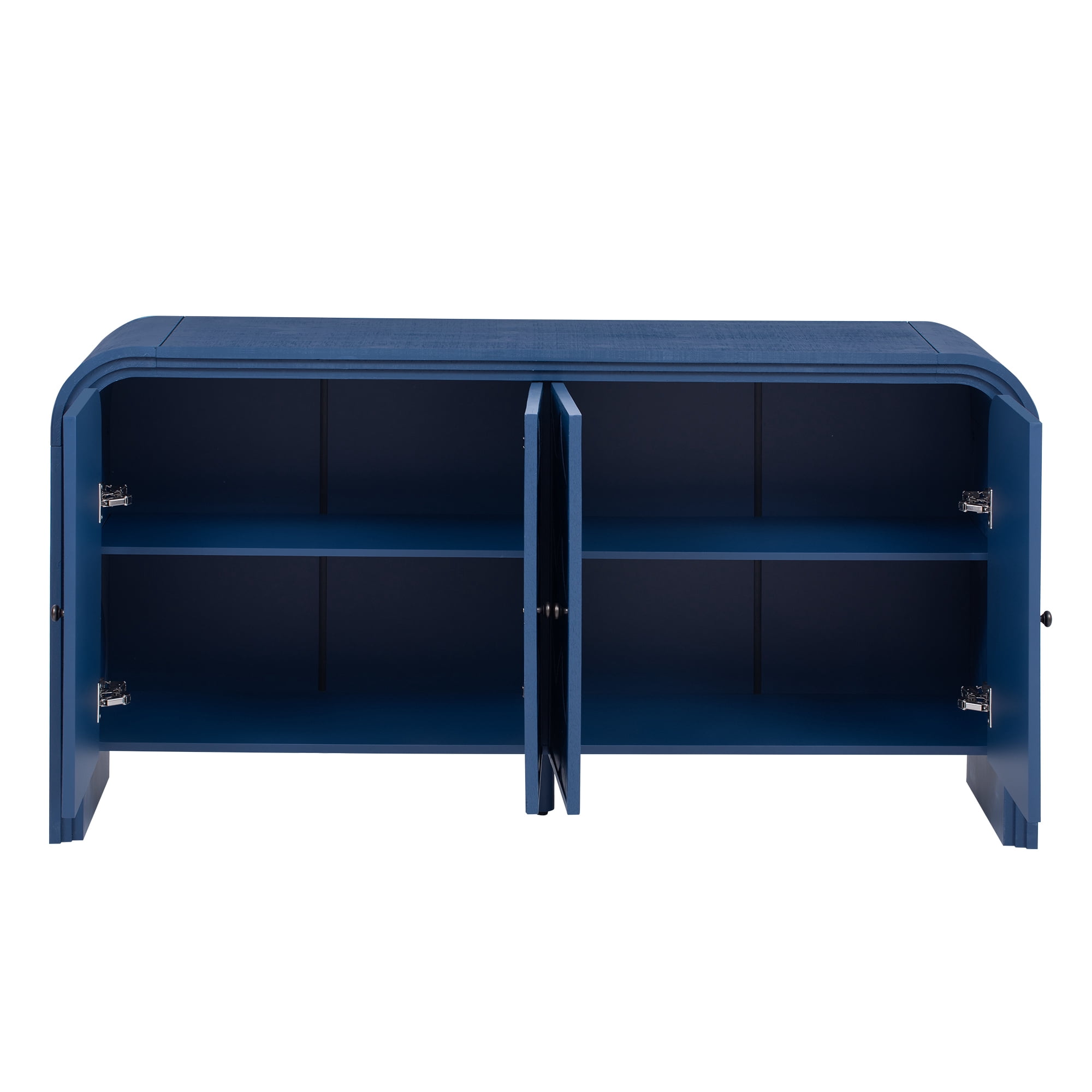 Euroco 59.8" Sideboard Buffet Cabinet,Long Storage Cabinet with Shelves and 4 Doors,Modern Coffee Bar Cabinet for for Dining Room, Living Room,Navy Blue
