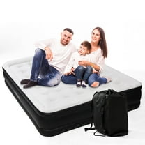 Air Mattress Queen with Built in Pump,Supports 660lb Max,Inflatable Blow Up bed for Camping Home Travel,Black