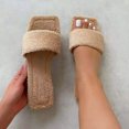 thumbnail image 1 of Zapatilla de felpa para mujer, Color sólido, plana con zapatillas de casa, zapatos, chanclas de interior Wmkox8yii  hj789, 1 of 7