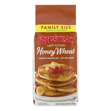 (2 pack) Krusteaz Light & Fluffy Honey Wheat Complete Pancake Mix, 56 oz. (Coopers Best Pancake Mix)