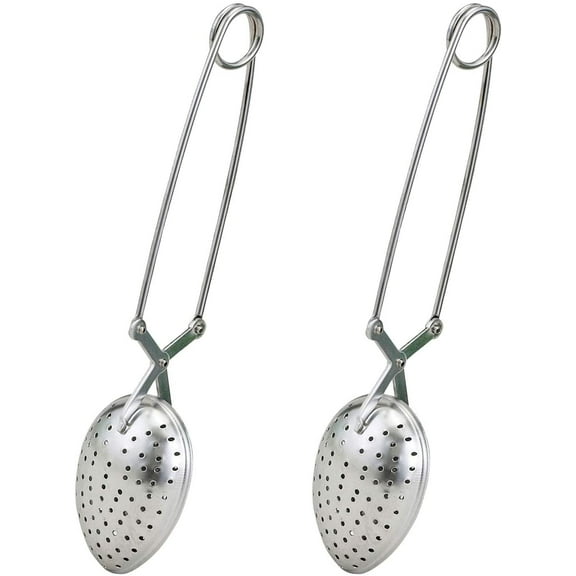 HIC Kitchen Snap Spoon Tea Infuser, 18/8 Stainless Steel, Set of 2, For Loose Leaf Tea and Mulling  Spices