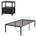 thumbnail image 2 of VECELO 3-Piece Bedroom Sets Include Metal Platform Bed Frame and 2 Black Nightstands, Twin Size, 2 of 7