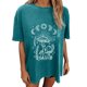 thumbnail image 1 of Blusa de manga corta de verano con estampado de sol y luna gótica vintage para mujer Pompotops hfajkhk140638, 1 of 7