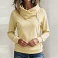 thumbnail image 4 of Shihyeh Women's Cowl Neck Hooded Sweatshirt Long Sleeve Front Pocket Casual Warm Top for Women, 4 of 6