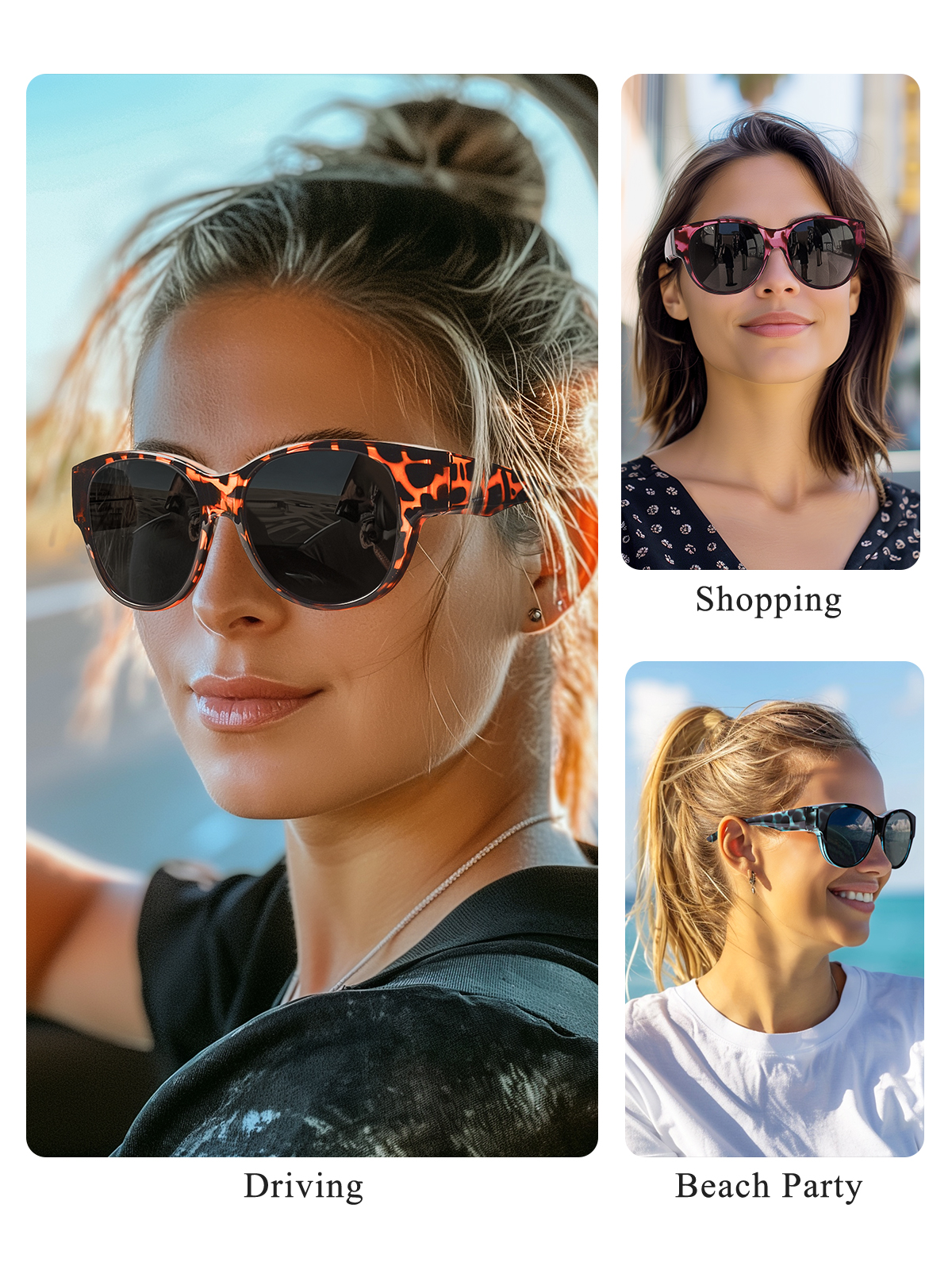 TINHAO Polarized Fit Over Sunglasses, Large Cat Eye photo 2