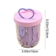 thumbnail image 3 of 2 Pack - Portable Fruit Salad Cup with Fork - Double Layer Draining Design Leak Proof Lid with Handle Reusable Plastic Container, Purple, JKODE, 3 of 9