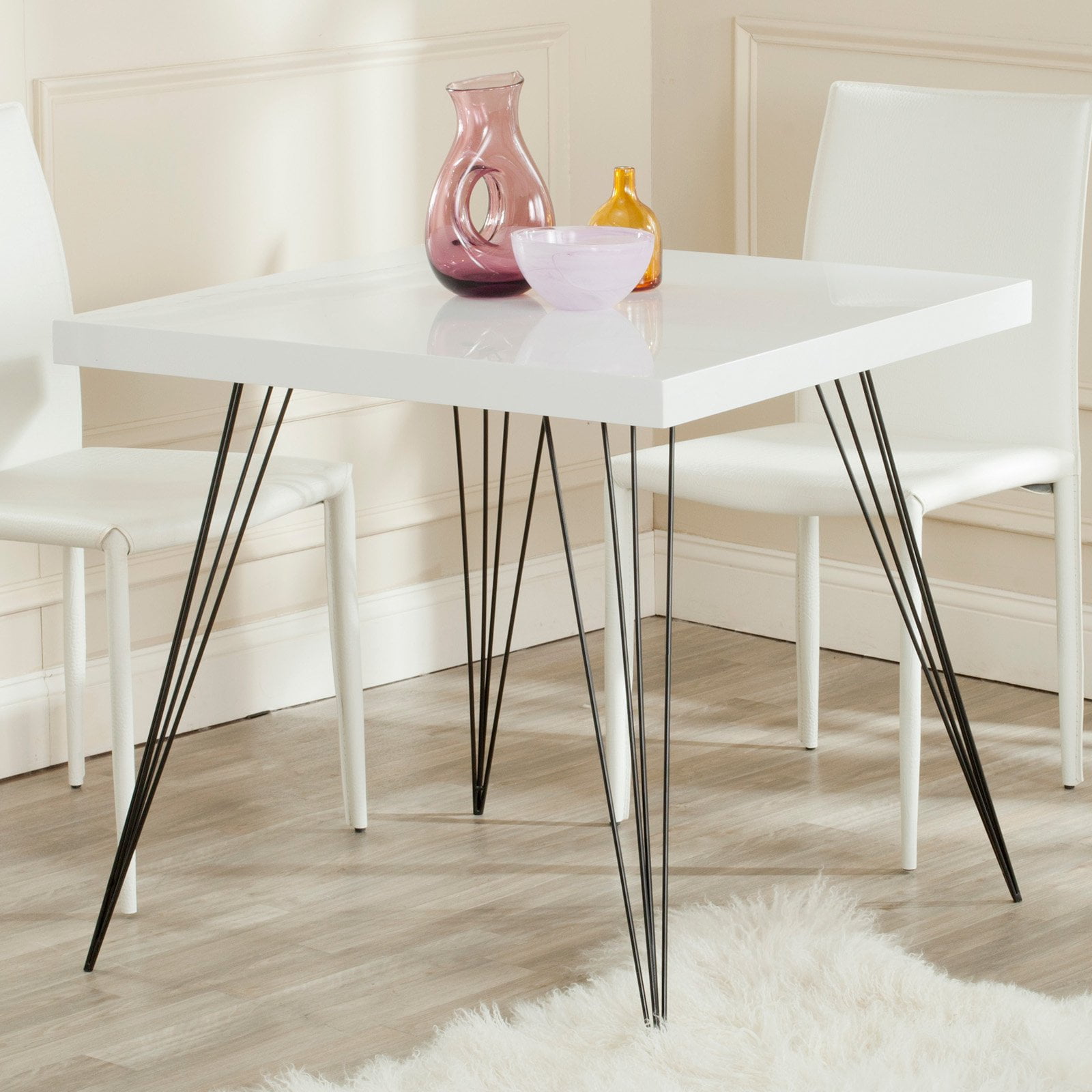 HN Home Lloyd Mid-Century Modern Retro Square Lacquer Dining Table