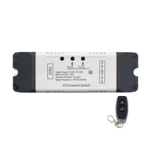 Commutateur Ouvreur Intelligent Application Télécommande pour Porte de Garage Portail Prise en Charge Alexa Echo Google Home EWelink Control + RF 433MHz, Facile à Installer