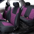 thumbnail image 2 of FH Group Universal Fit Car Seat Covers for Auto SUV 3D Mesh Purple - 3Row 8 Seaters, 2 of 8