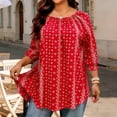 thumbnail image 6 of Craaazy Ladies Plus Size Printed Topss, Round Neck Ruffle Sleeve Casual Shirt, Loose Fit Comfy Blouse for Everyday Outfits Gifts, 6 of 7